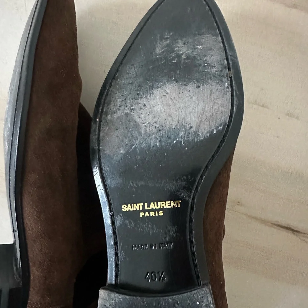 Saint Laurent Men’s Brown Suede Chelsea Boots - Picture 4 of 5